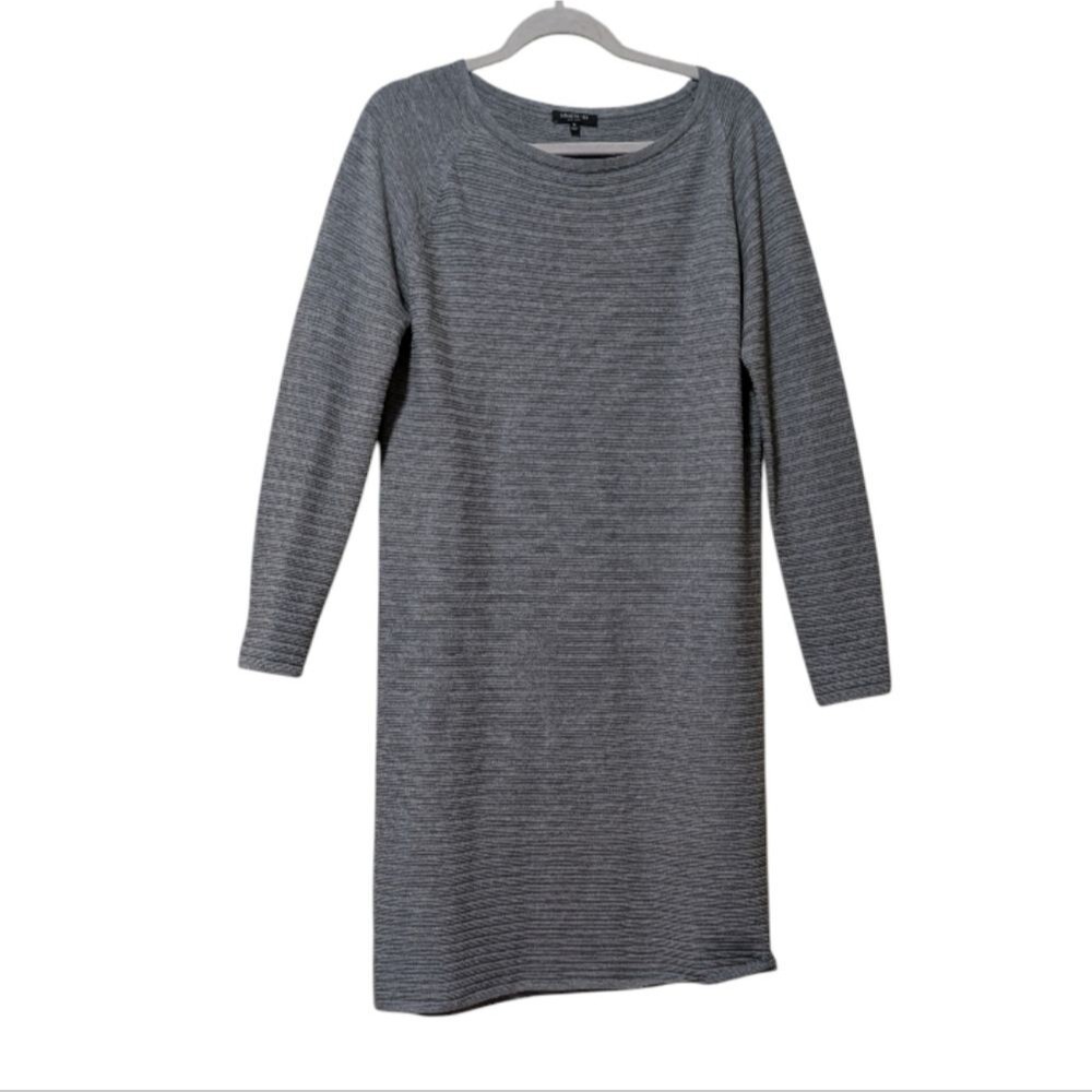 Lafayette 148 New York wool ribbed knit shift dress dark nickel size Medium Flaw - Picture 8 of 8
